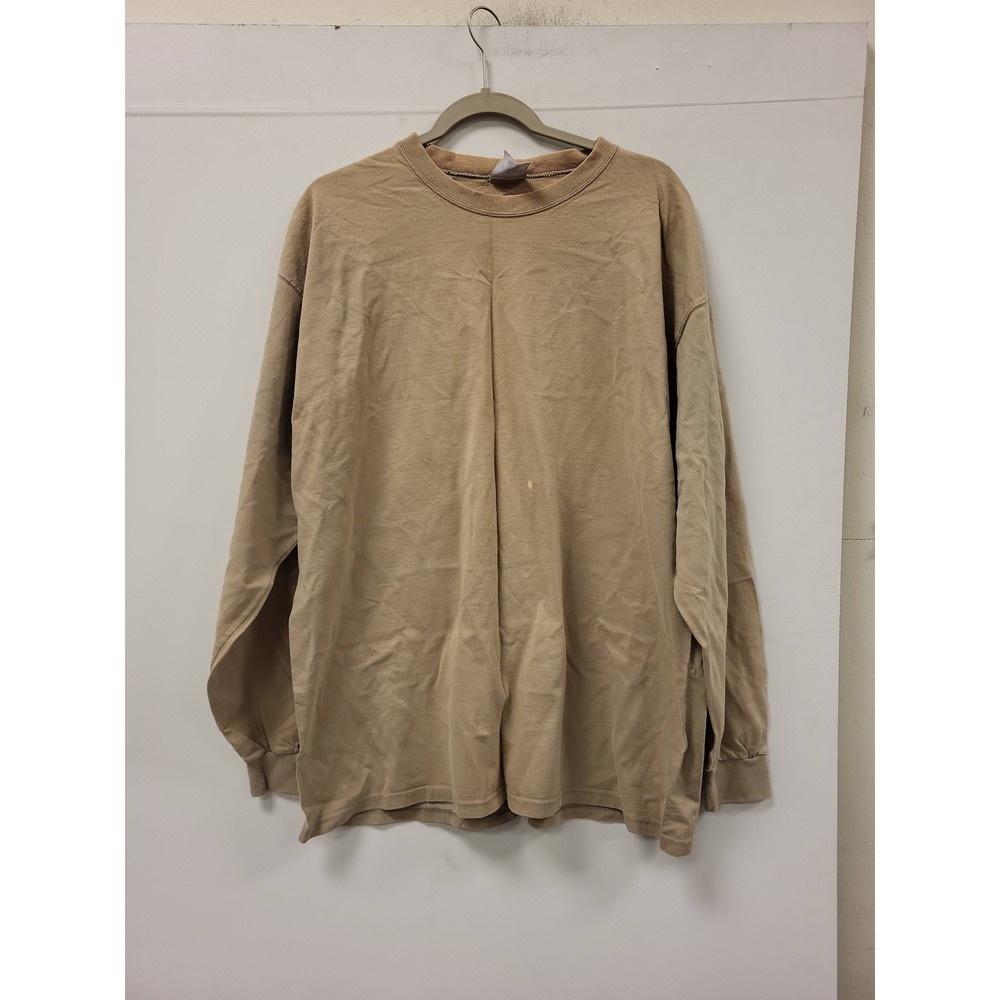 Pluma Heavyweight Cotton Long Sleeve‎ Shirt XL Made in USA Tan Khaki Menswear